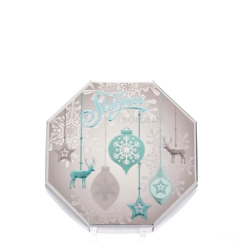 Karácsonyi 8 szögletű praliné (mogyoró- és tejcsoki krémes) 66g