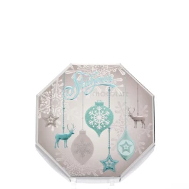 Karácsonyi 8 szögletű praliné (mogyoró- és tejcsoki krémes) 66g