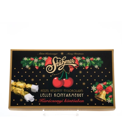 Lellei Konyakmeggy karácsonyi csomagolásban, étcsokoládés 300g